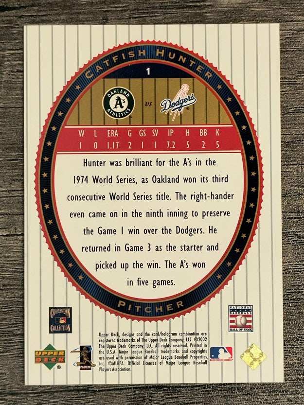 2002 Upper Deck World Series Heroes #1 Catfish Hunter