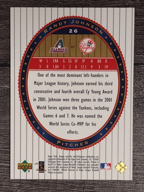 2002 Upper Deck World Series Heroes #26 Randy Johnson