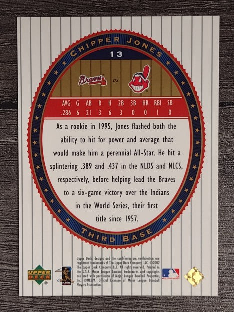 2002 Upper Deck World Series Heroes #13 Chipper Jones