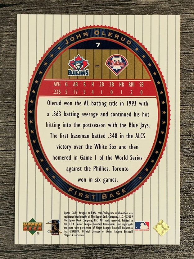 2002 Upper Deck World Series Heroes #7 John Olerud