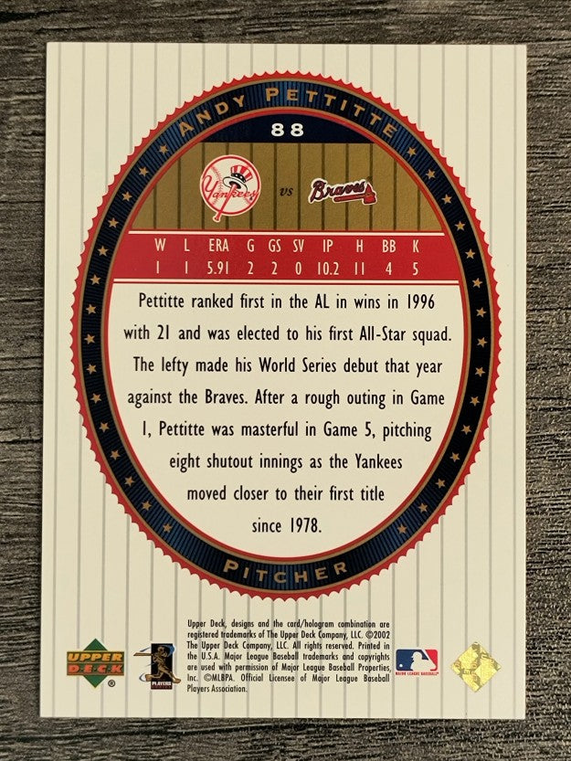 2002 Upper Deck World Series Heroes #88 Andy Pettitte