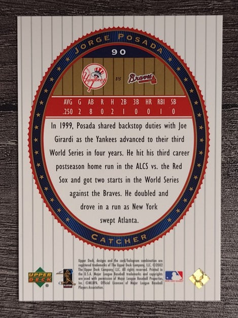 2002 Upper Deck World Series Heroes #90 Jorge Posada