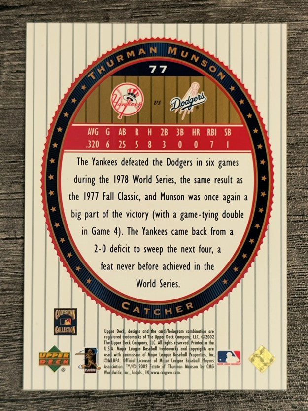 2002 Upper Deck World Series Heroes #77 Thurman Munson