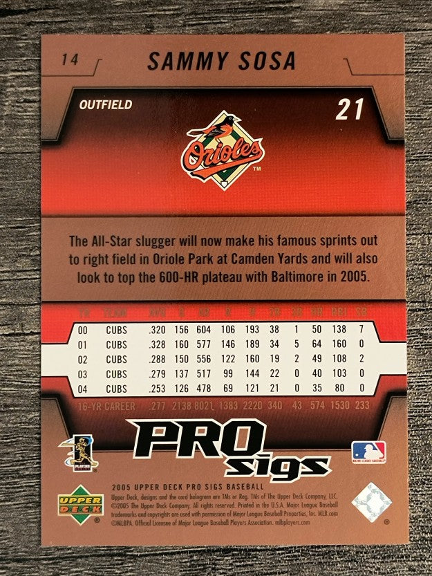 2005 Upper Deck Pro Sigs #14 Sammy Sosa