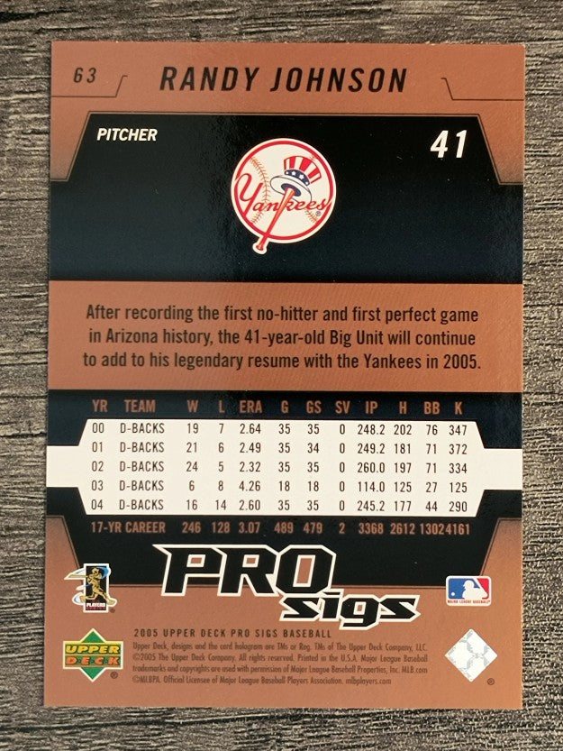 2005 Upper Deck Pro Sigs #63 Randy Johnson