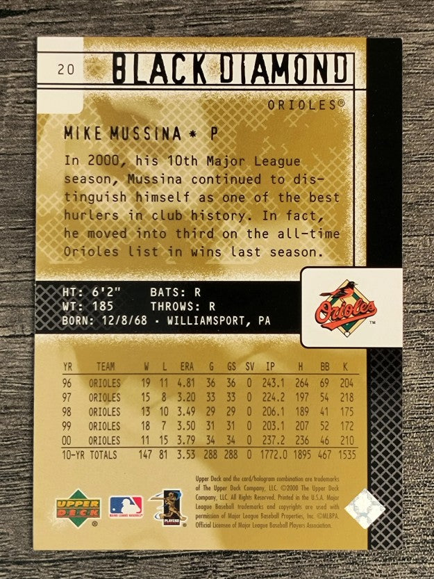 2000 Black Diamond Rookie Edition #20 Mike Mussina