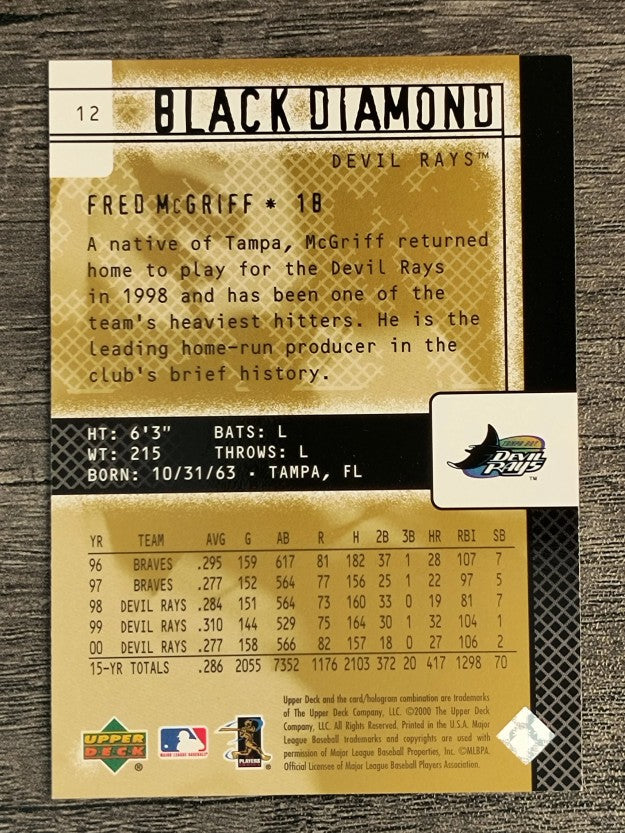 2000 Black Diamond Rookie Edition #12 Fred McGriff