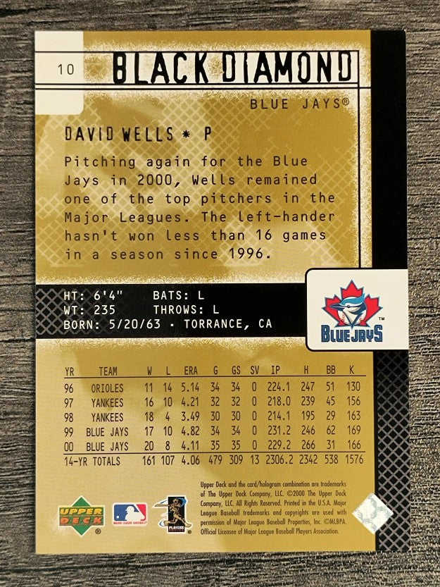 2000 Black Diamond Rookie Edition #10 David Wells