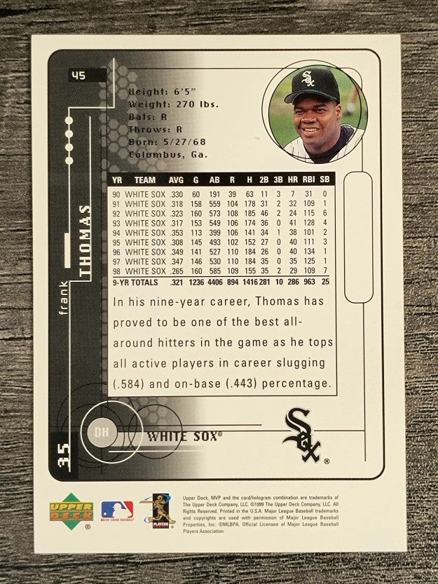 1999 Upper Deck MVP #45 Frank Thomas