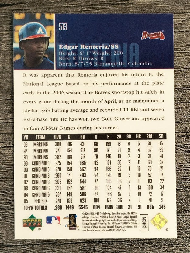 2006 Upper Deck Special F/X #513 Edgar Renteria