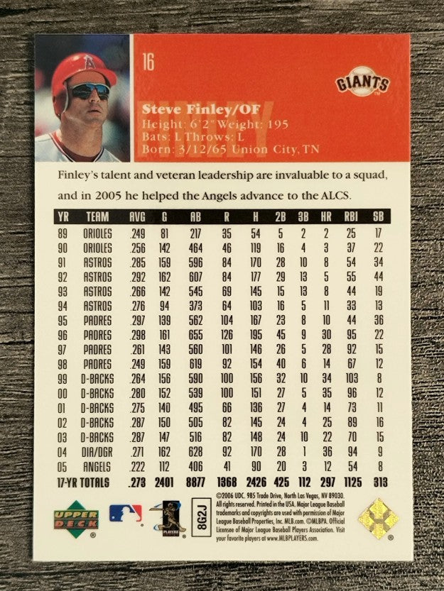 2006 Upper Deck Special F/X #16 Steve Finley