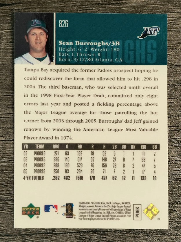 2006 Upper Deck Special F/X #826 Sean Burroughs