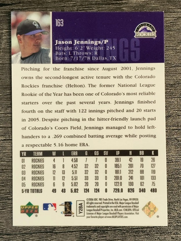 2006 Upper Deck Special F/X #163 Jason Jennings