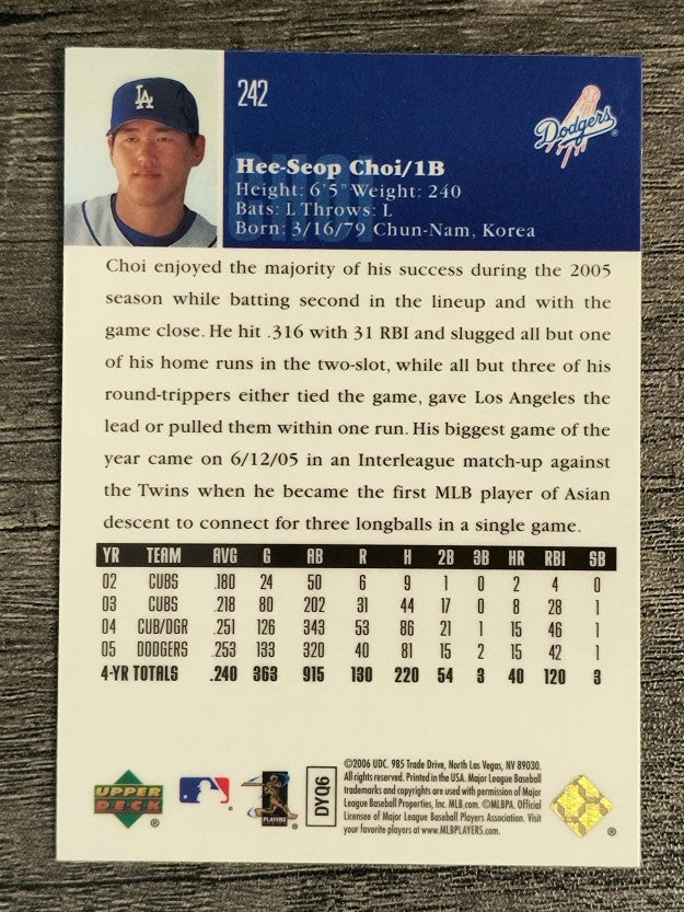 2006 Upper Deck Special F/X #242 Hee Seop Choi