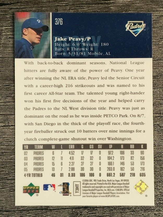 2006 Upper Deck Special F/X #376 Jake Peavy