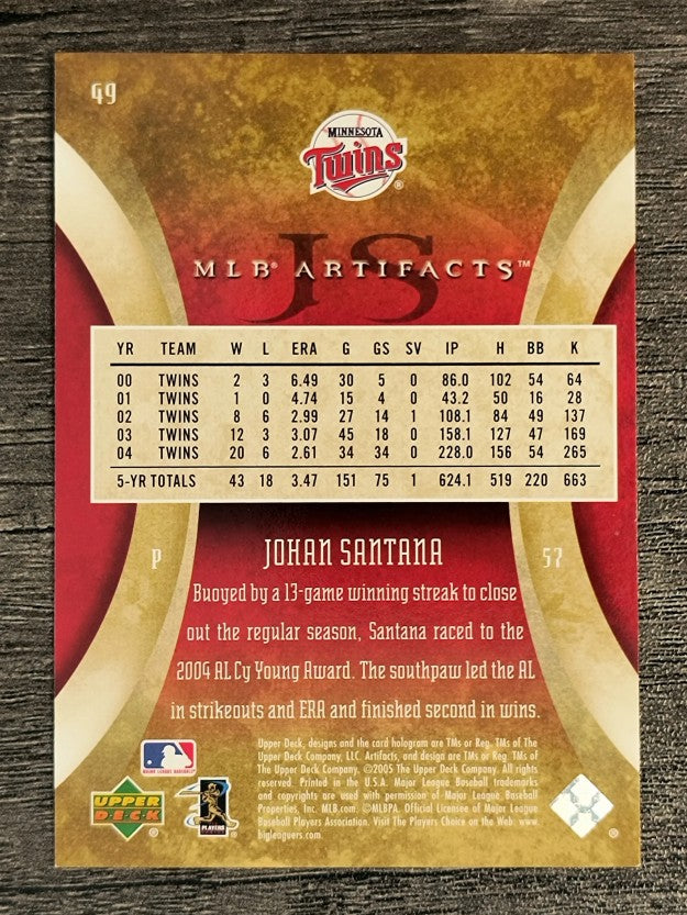 2005 Artifacts #49 Johan Santana