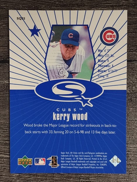 1999 UD Choice StarQuest #25 Kerry Wood