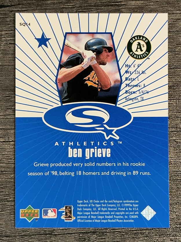 1999 UD Choice StarQuest #14 Ben Grieve