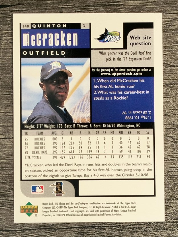 1999 UD Choice #148 Quinton McCracken