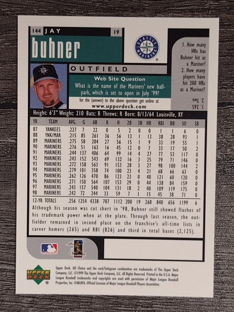 1999 UD Choice #144 Jay Buhner