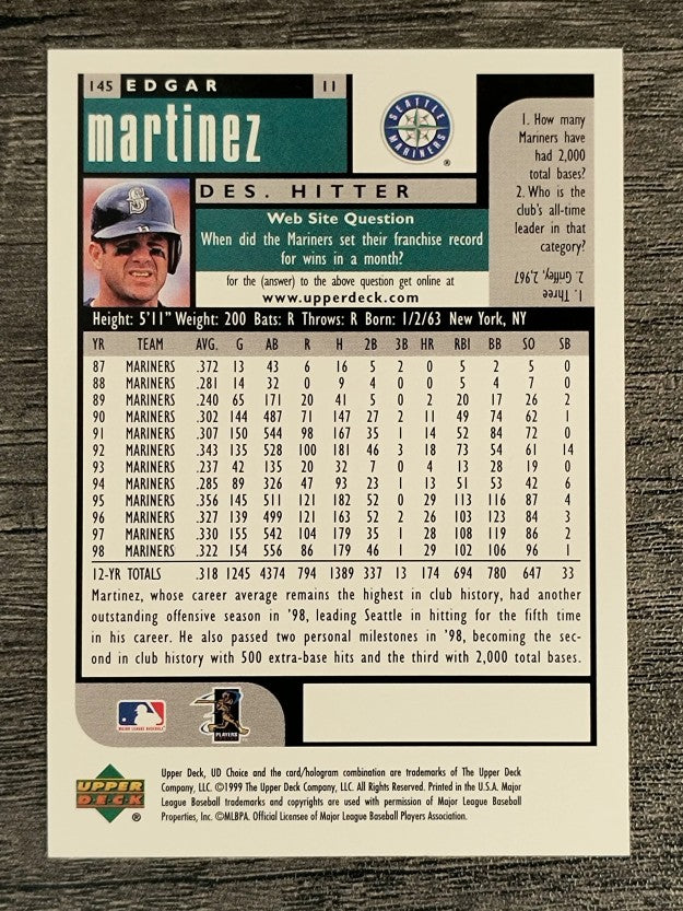 1999 UD Choice #145 Edgar Martinez