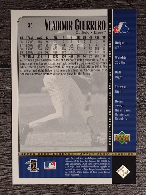 2000 Upper Deck Legends #35 Vladimir Guerrero