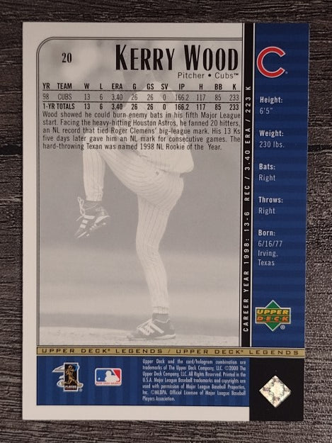 2000 Upper Deck Legends #20 Kerry Wood