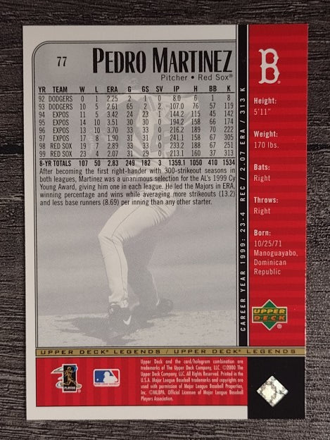 2000 Upper Deck Legends #77 Pedro Martinez