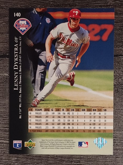 1995 Upper Deck #140 Lenny Dykstra
