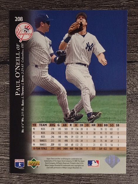 1995 Upper Deck #208 Paul O'Neill