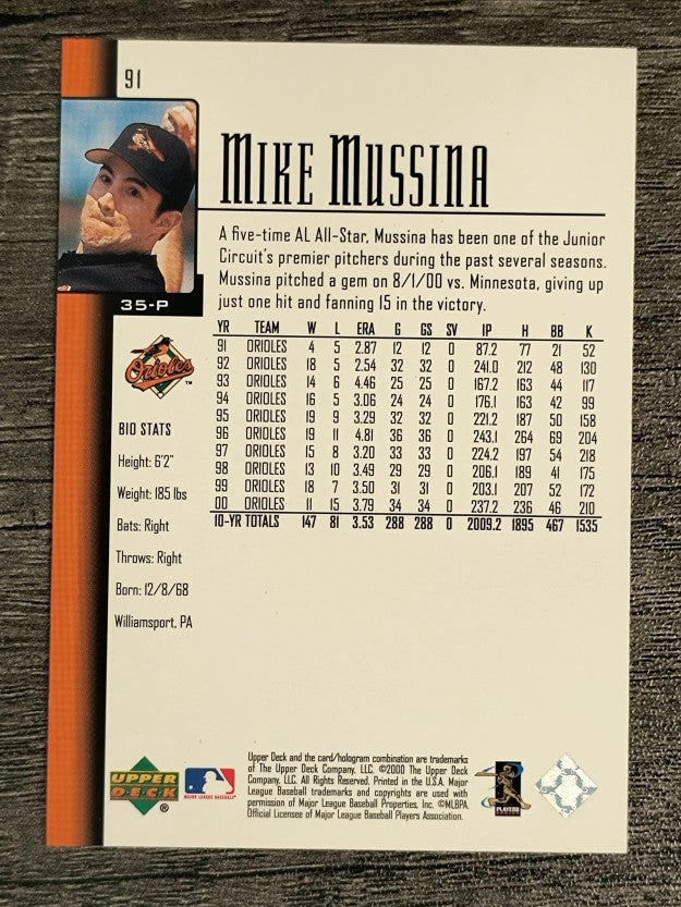 2001 Upper Deck #91 Mike Mussina