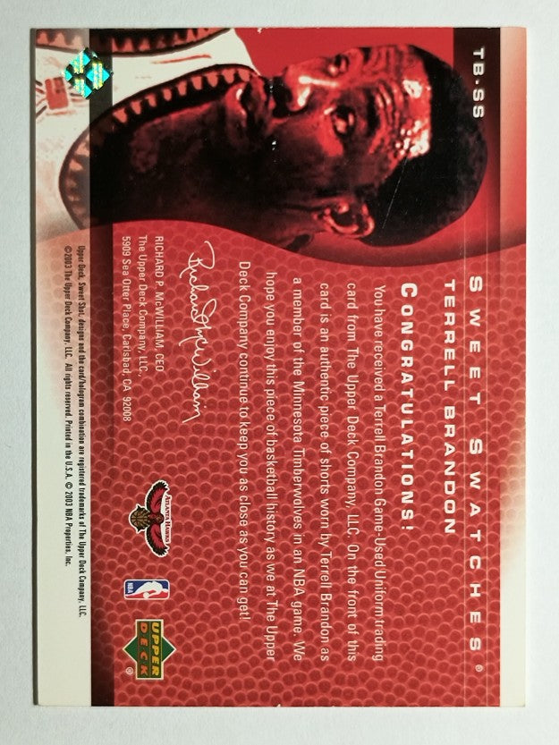 2003-04 Sweet Shot Sweet Swatches #TBSS Terrell Brandon