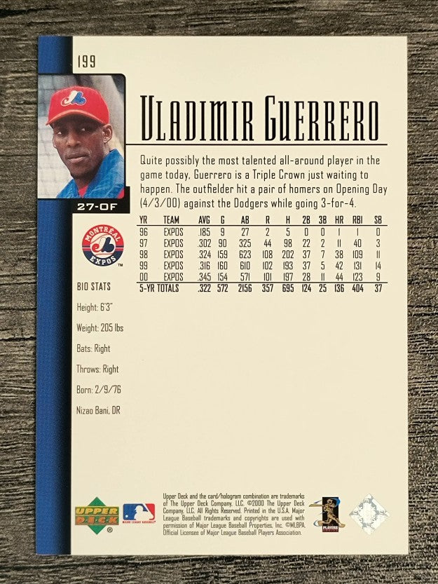 2001 Upper Deck #199 Vladimir Guerrero