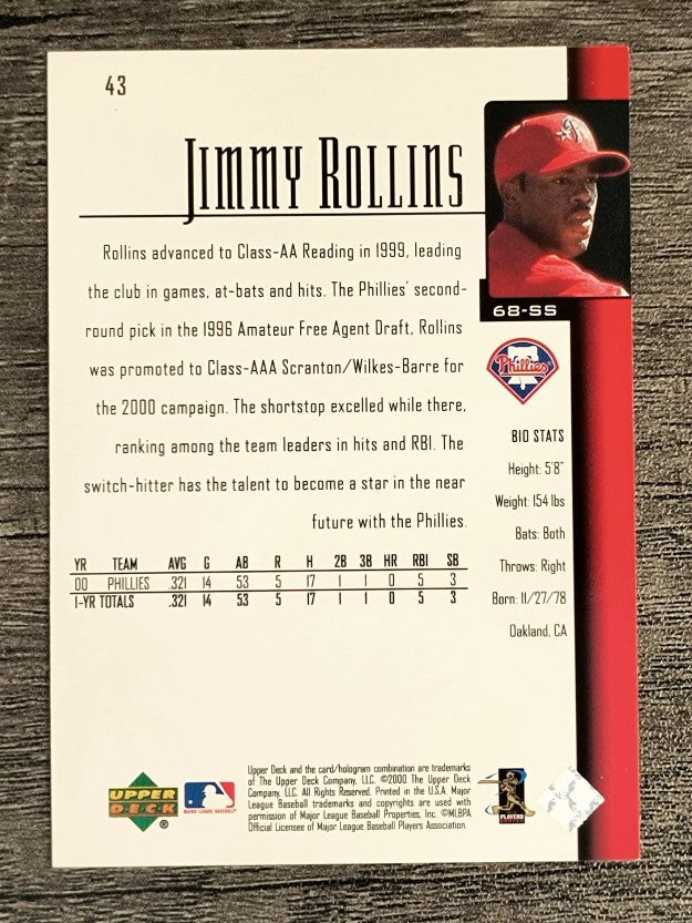 2001 Upper Deck #43 Jimmy Rollins SR