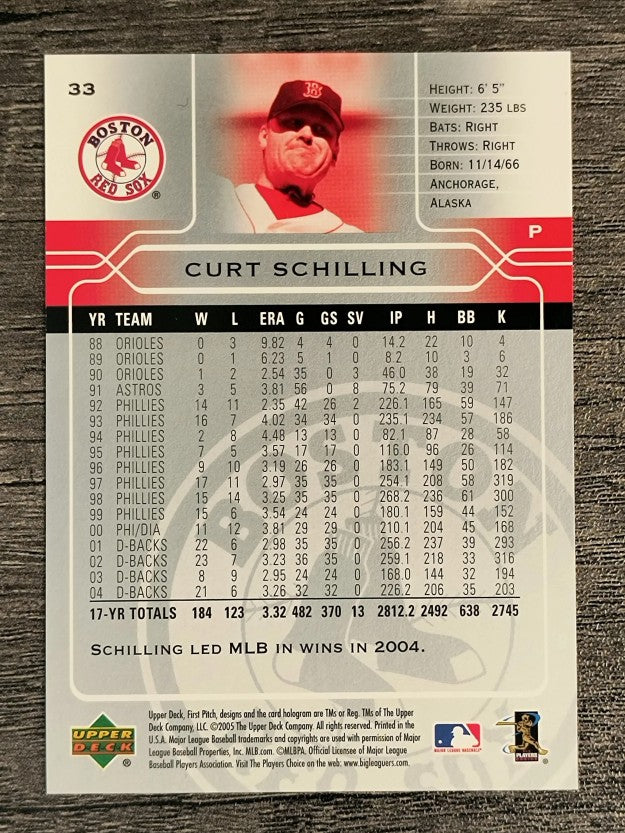 2005 Upper Deck First Pitch #33 Curt Schilling