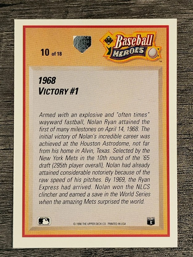 1991 Upper Deck Ryan Heroes #10 Nolan Ryan