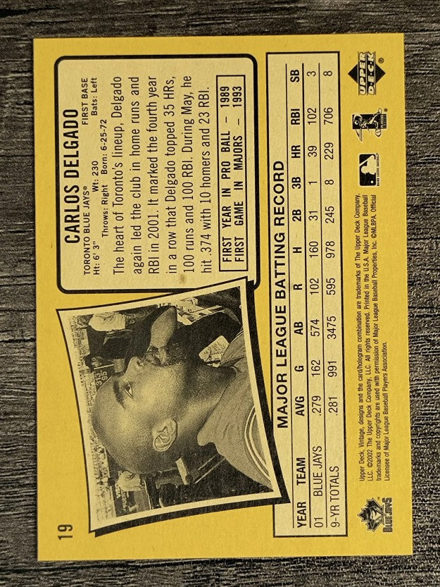 2002 Upper Deck Vintage #19 Carlos Delgado