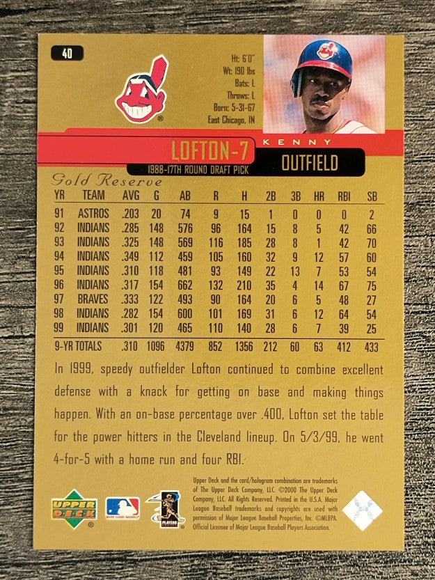 2000 Upper Deck Gold Reserve #40 Kenny Lofton