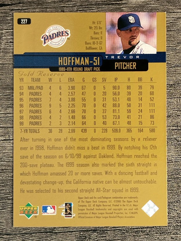 2000 Upper Deck Gold Reserve #227 Trevor Hoffman