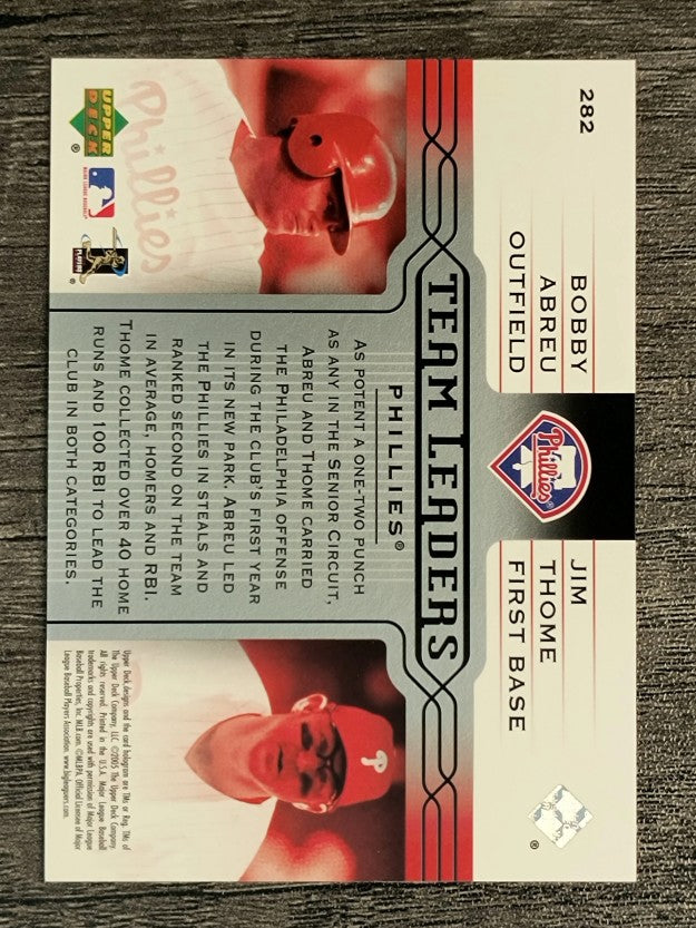 2005 Upper Deck #282 Bob Abreu/Jim Thome TL