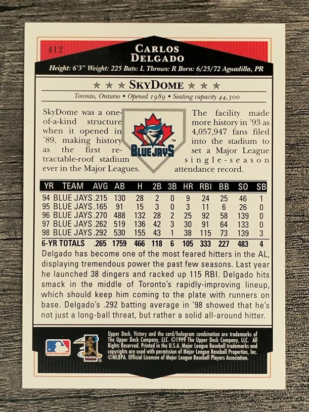 1999 Upper Deck Victory #412 Carlos Delgado