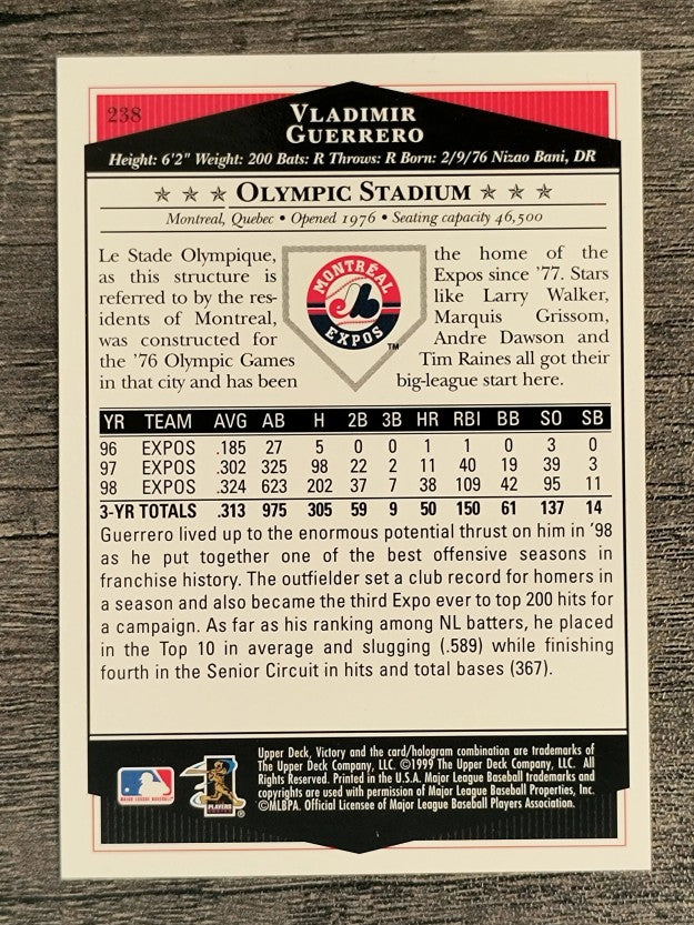1999 Upper Deck Victory #238 Vladimir Guerrero