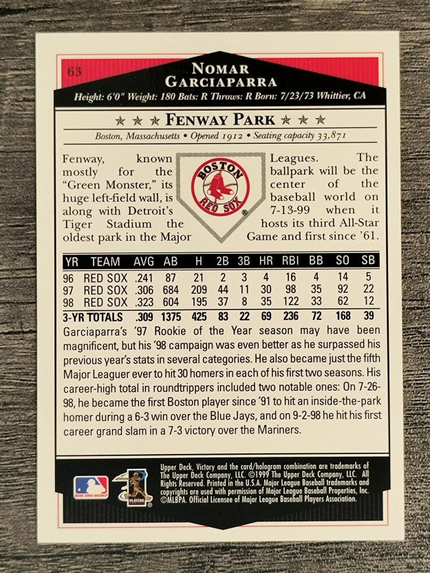 1999 Upper Deck Victory #63 Nomar Garciaparra