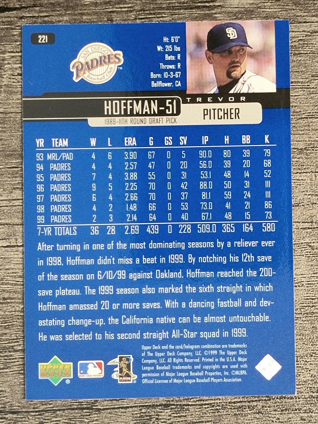 2000 Upper Deck #221 Trevor Hoffman