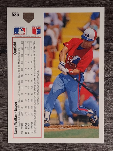 1991 Upper Deck #536 Larry Walker
