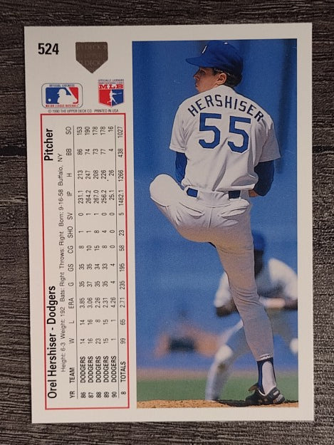 1991 Upper Deck #524 Orel Hershiser