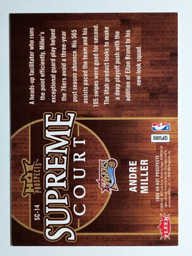 2008-09 Hot Prospects Supreme Court #SC14 Andre Miller