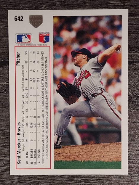 1991 Upper Deck #642 Kent Mercker