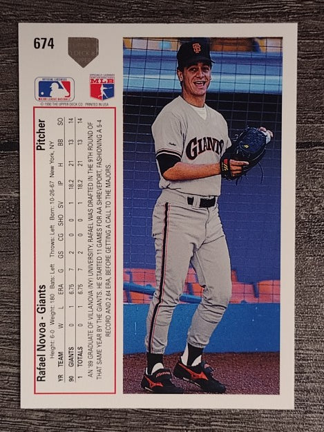 1991 Upper Deck #674 Rafael Novoa RC