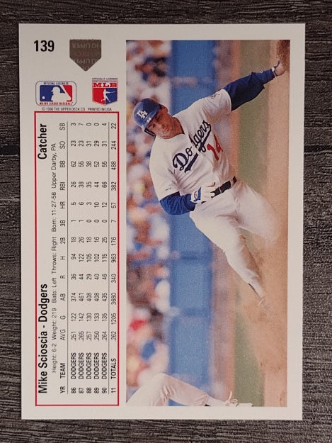 1991 Upper Deck #139 Mike Scioscia